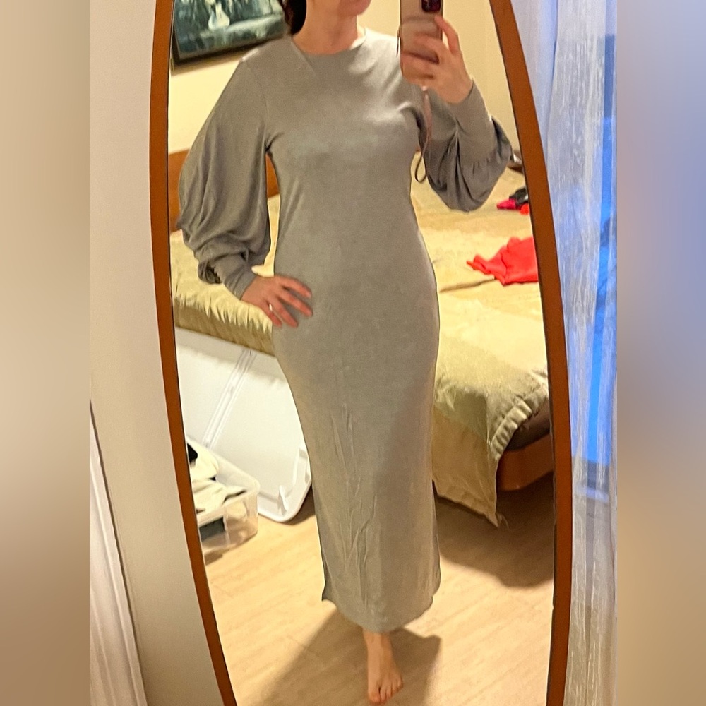 Ted Baker Gray Long Sleeve Dress